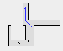 Cエリア通路行き