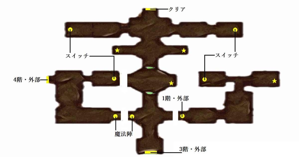 勇者の試練・奈落の冥城のマップ（4F）